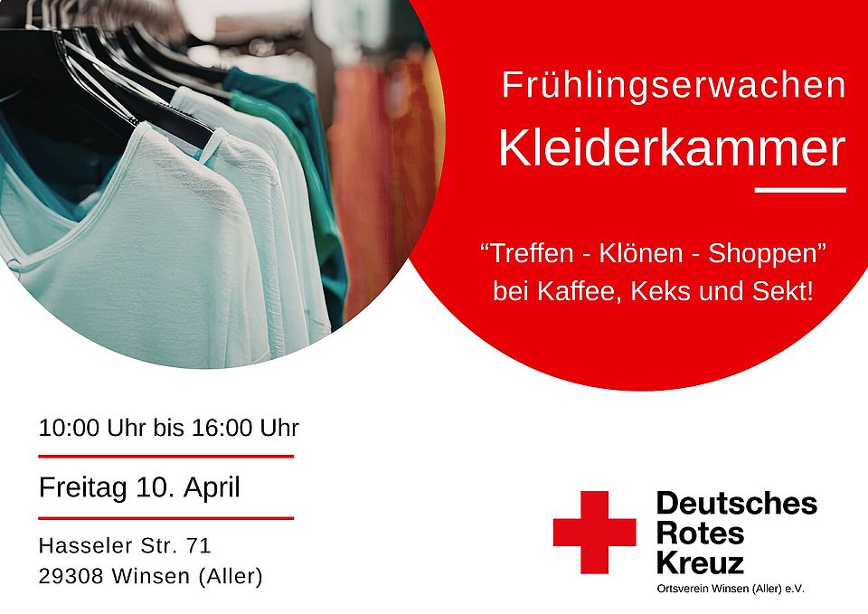 Flyer Einladung Kleiderkammer am 10. April